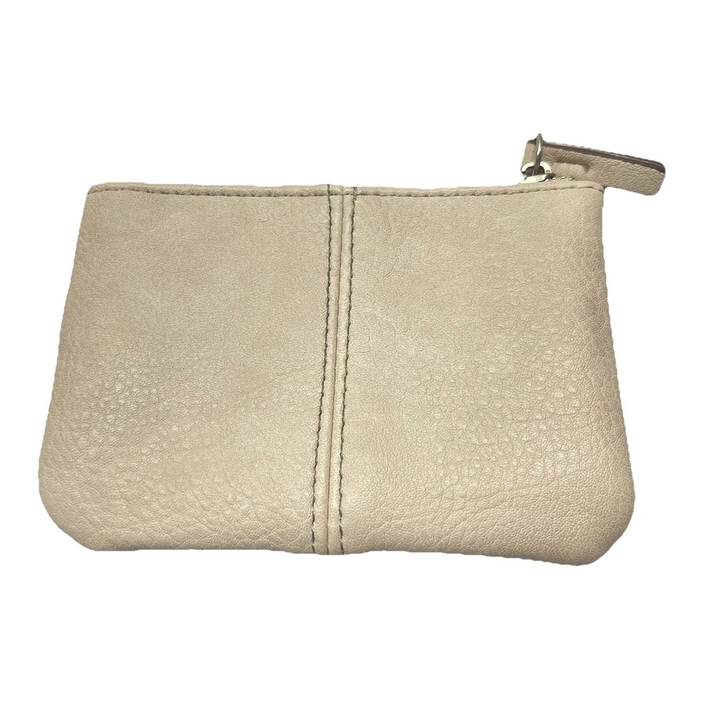 Faux Leather Chic Beige Wristlet Coin Bag‎ Wallet